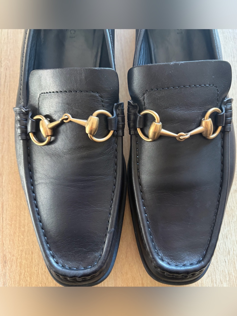 GUCCI Men’s Black Leather Horsebit Driving Loafers Size 11B - Picture 6 of 9
